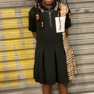 Burberry Little Girl's Serena Vintage-Check Panel Polo Shirt Dress | size 6